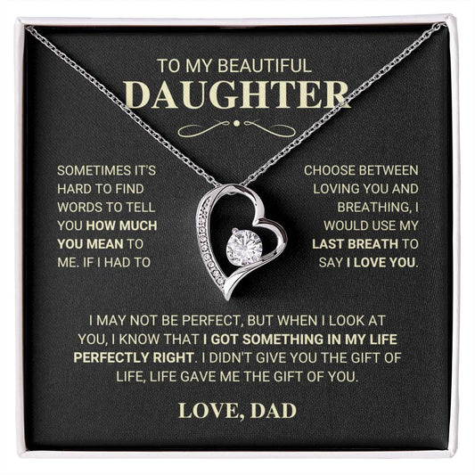 Daughter Gift "My Last Breath" Forever Love Necklace Gift