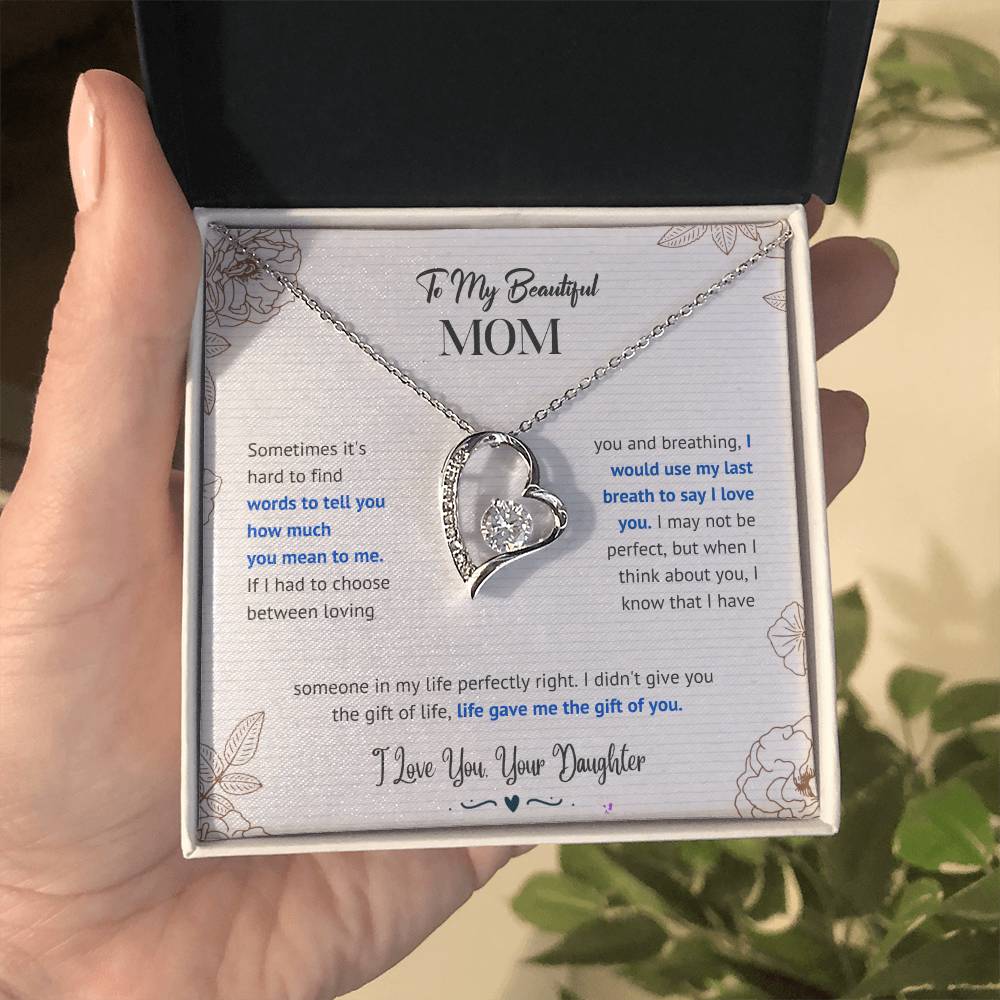 Mom "The Gift Of You" Forever Love Necklace From Daughter
