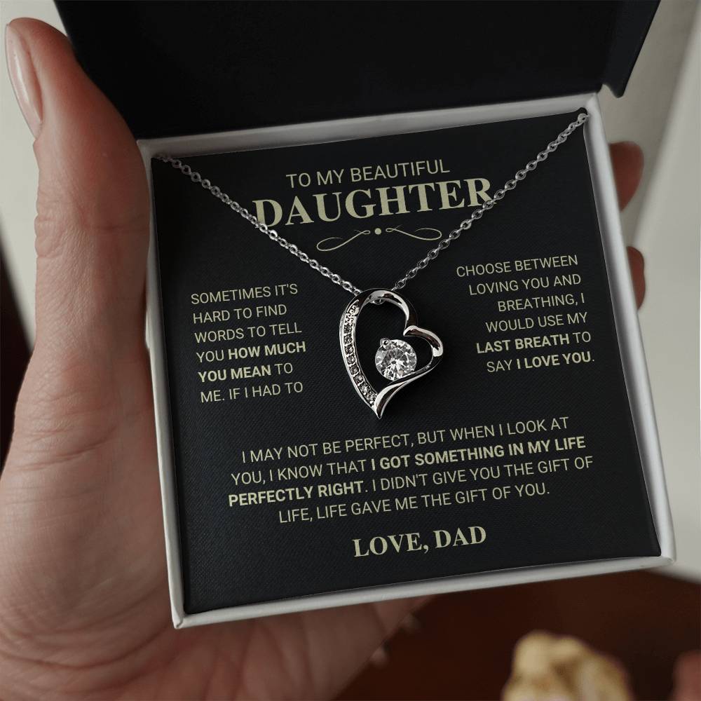 Daughter Gift "My Last Breath" Forever Love Necklace Gift