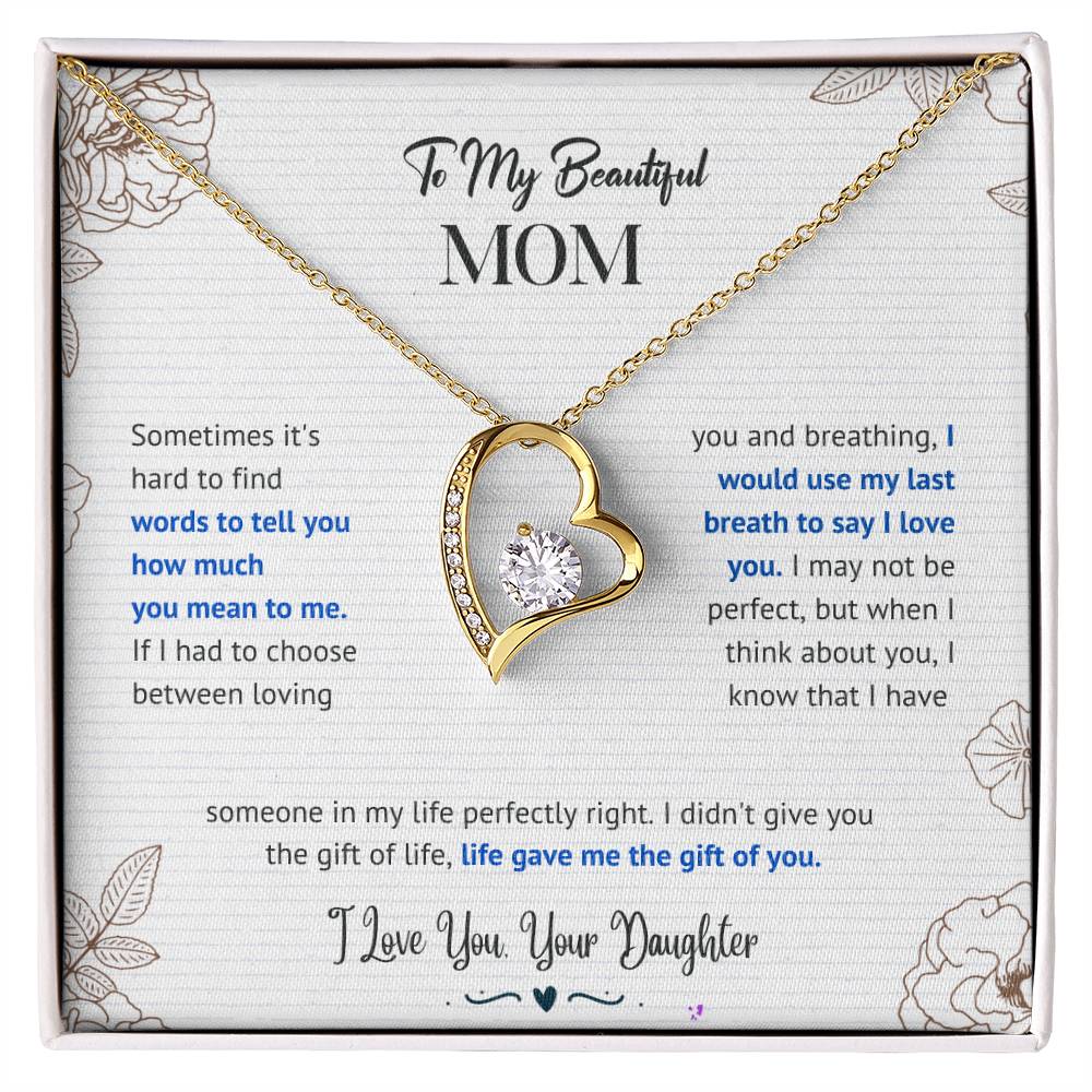 Mom "The Gift Of You" Forever Love Necklace From Daughter