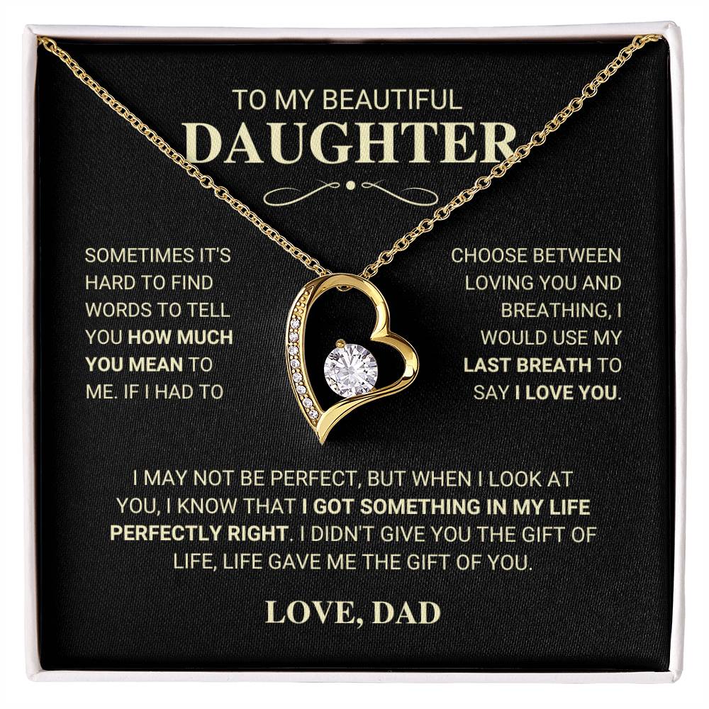 Daughter Gift "My Last Breath" Forever Love Necklace Gift
