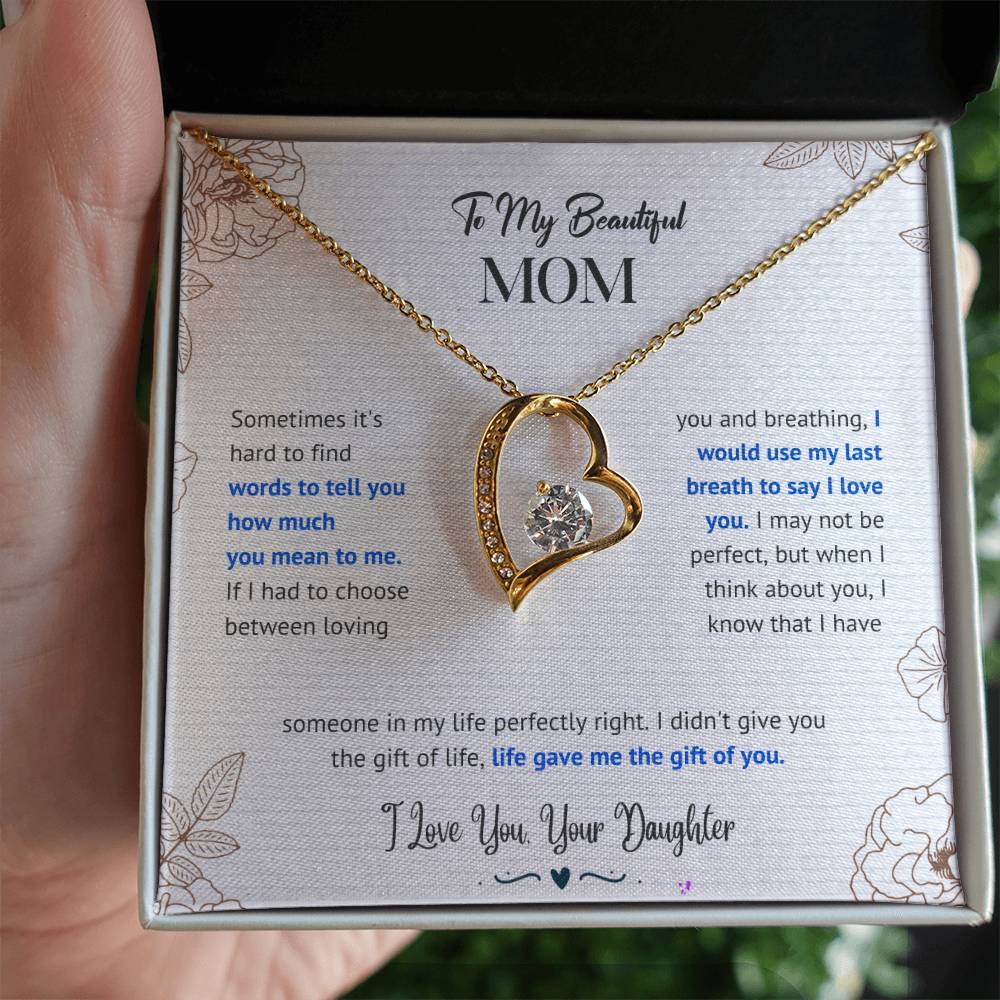 Mom "The Gift Of You" Forever Love Necklace From Daughter