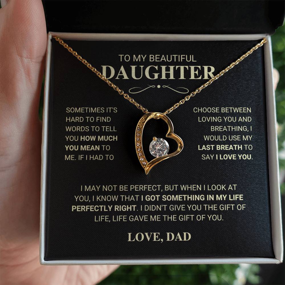Daughter Gift "My Last Breath" Forever Love Necklace Gift