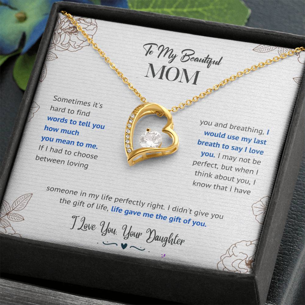Mom "The Gift Of You" Forever Love Necklace From Daughter