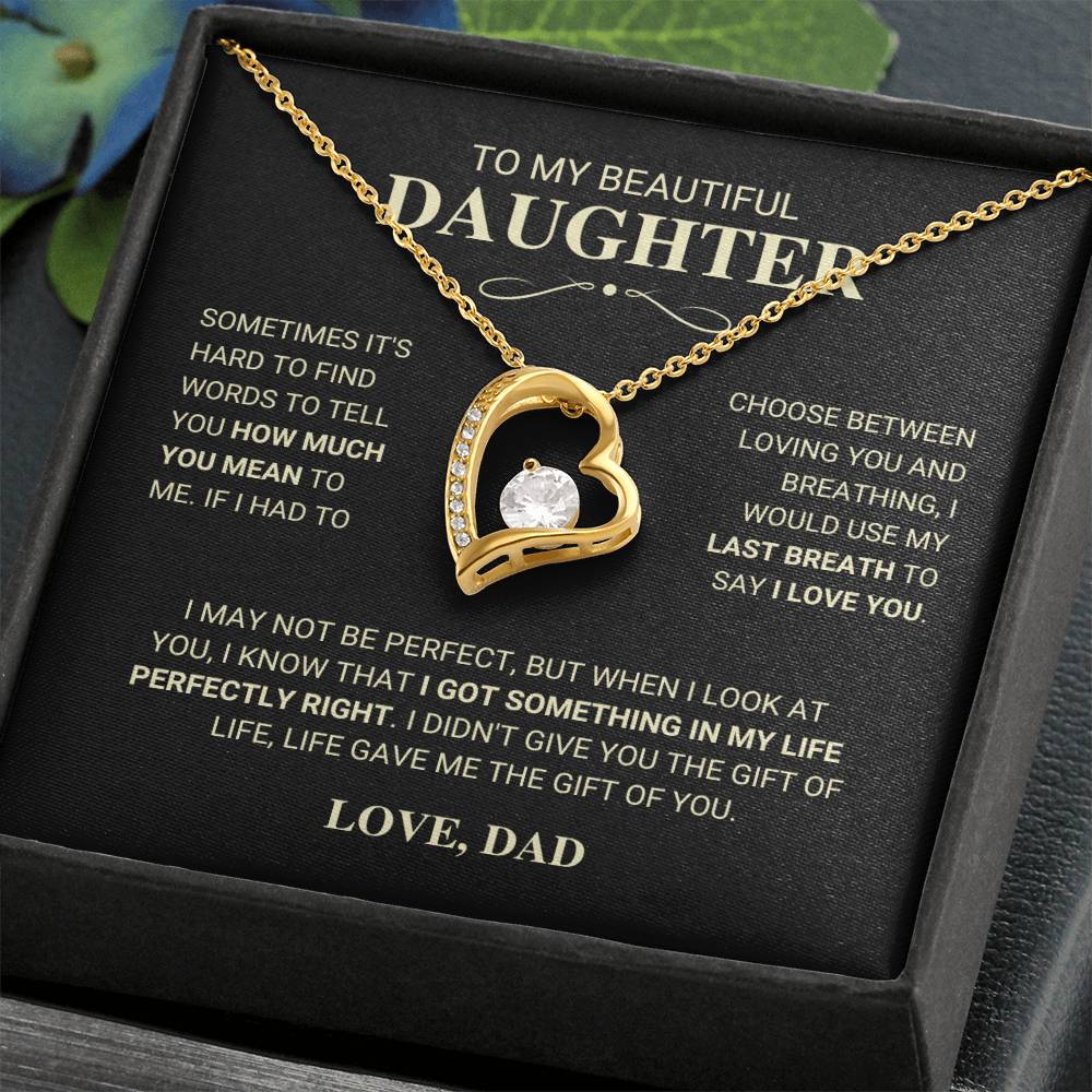 Daughter Gift "My Last Breath" Forever Love Necklace Gift