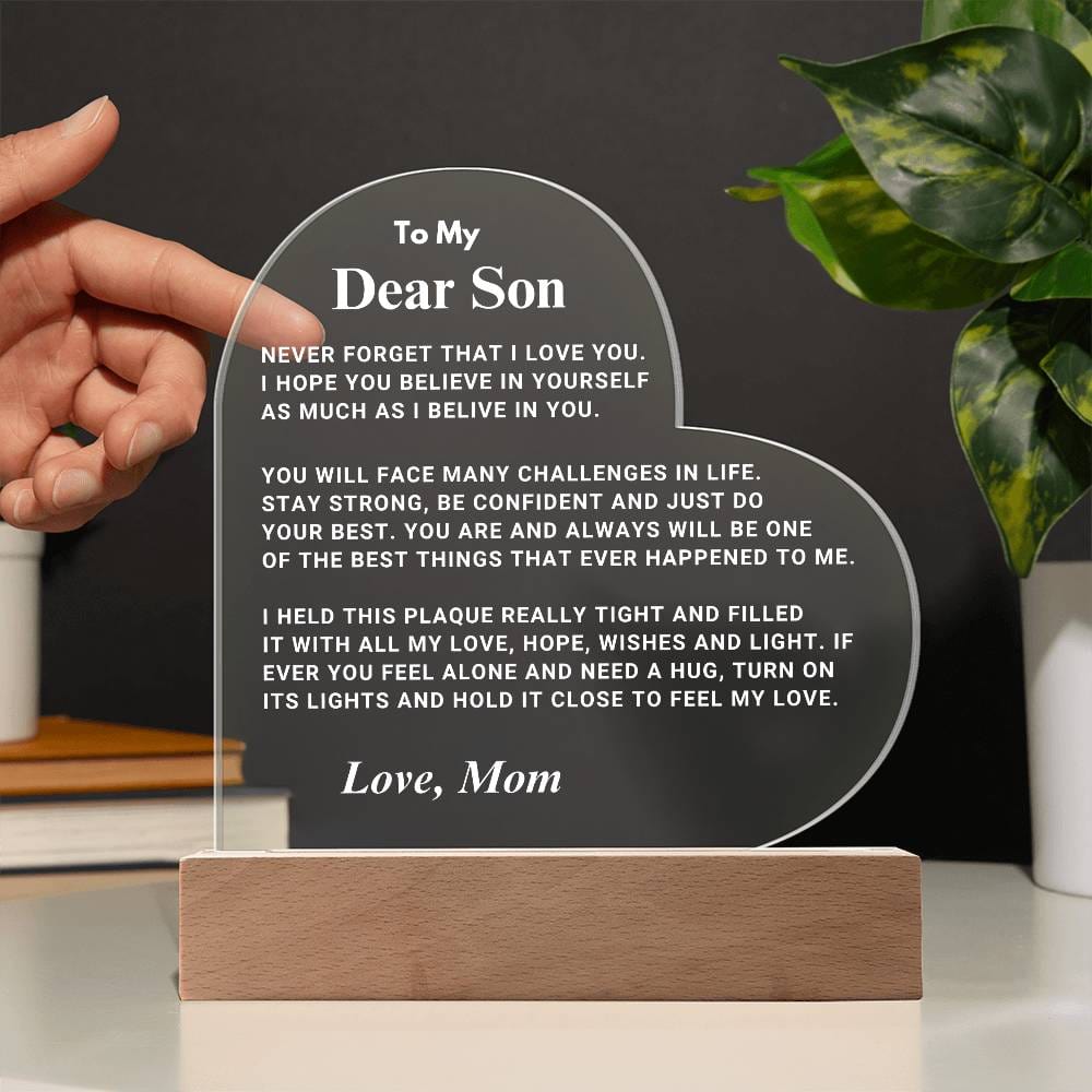 Son Gift "Best Thing" LED Heart Plaque - From Mom