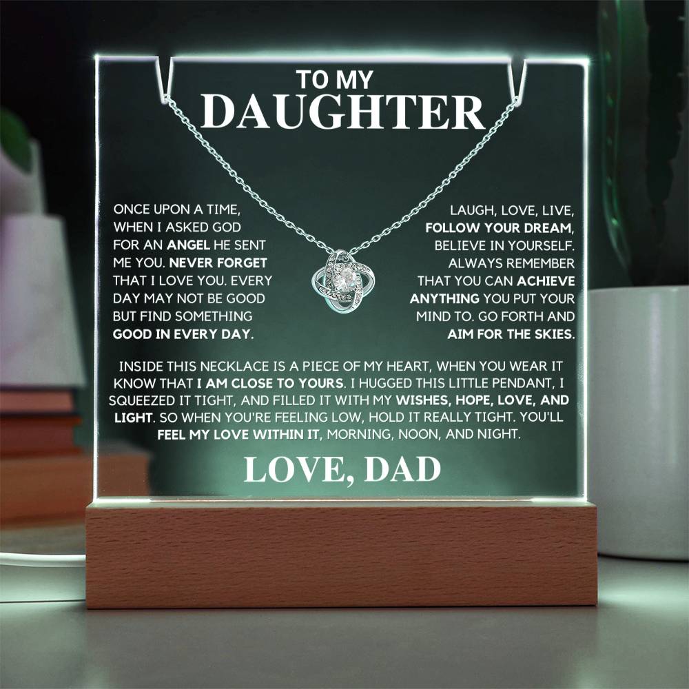 Daughter Gift "Never Forget" Keepsake Necklace Bundle From Dad