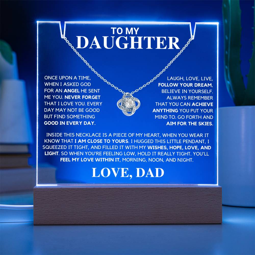 Daughter Gift "Never Forget" Keepsake Necklace Bundle From Dad