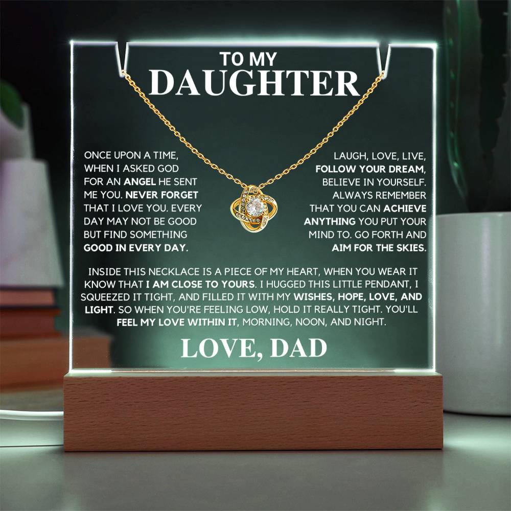Daughter Gift "Never Forget" Keepsake Necklace Bundle From Dad