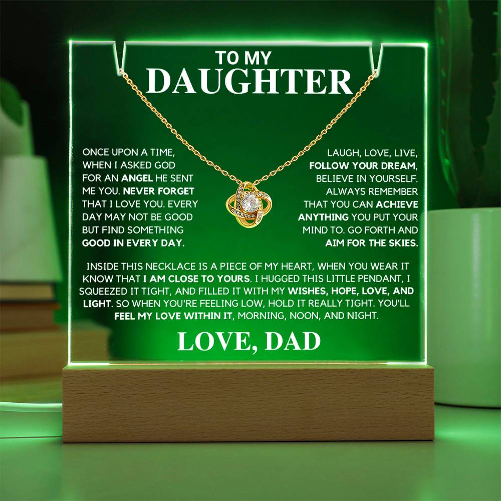 Daughter Gift "Never Forget" Keepsake Necklace Bundle From Dad