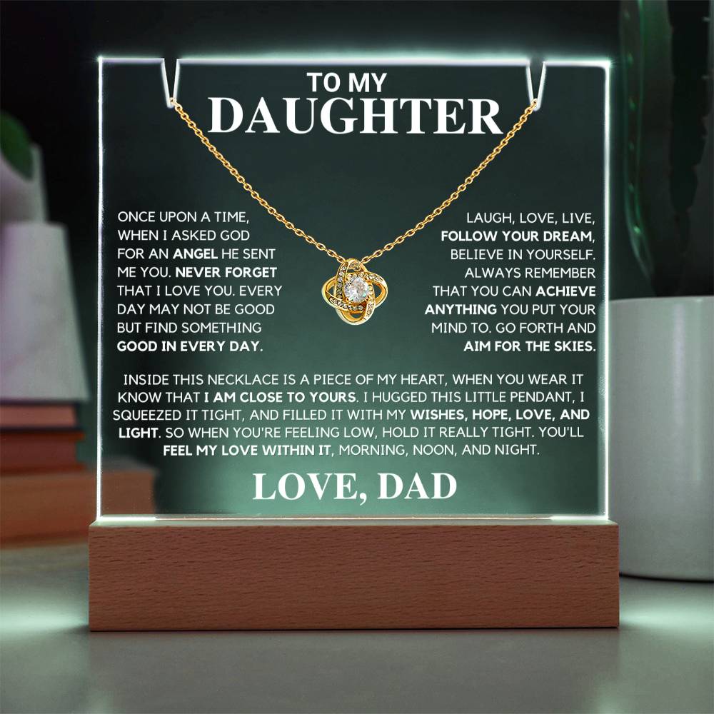 Daughter Gift "Never Forget" Keepsake Necklace Bundle From Dad
