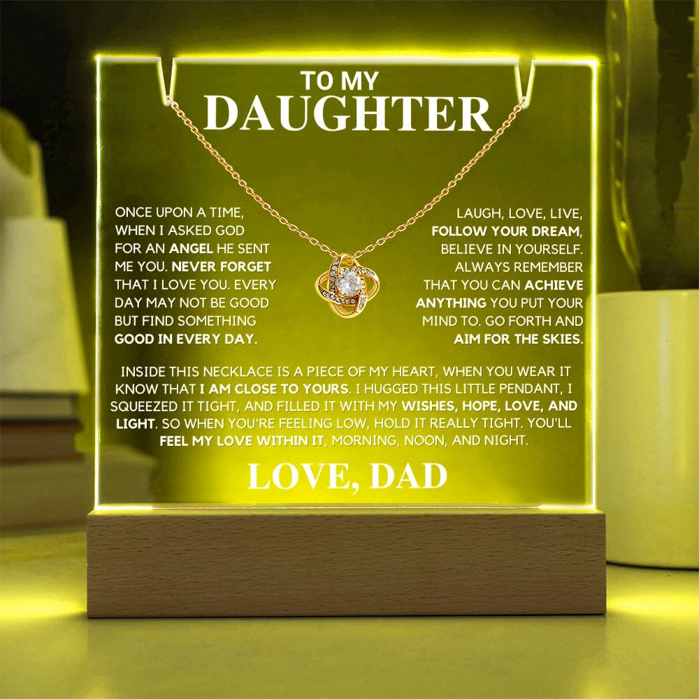 Daughter Gift "Never Forget" Keepsake Necklace Bundle From Dad