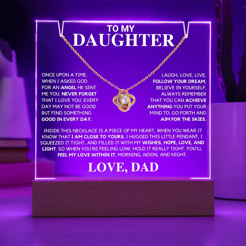 Daughter Gift "Never Forget" Keepsake Necklace Bundle From Dad