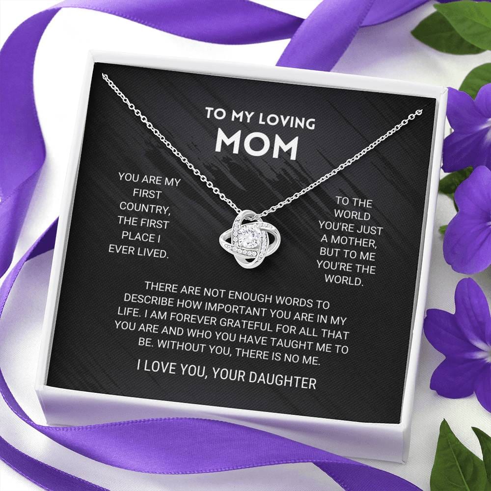 Mom - You're The World - Love Knot Necklace