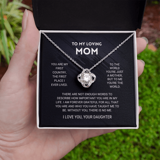 Mom - You're The World - Love Knot Necklace