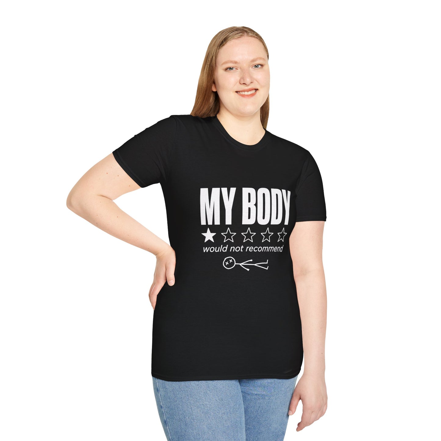 My Body Would Not Recommend Shirt, Funny 1 Star Review Graphic Tee, Sarcastic Everything Hurts Sore Body Gift For Mom Women Men