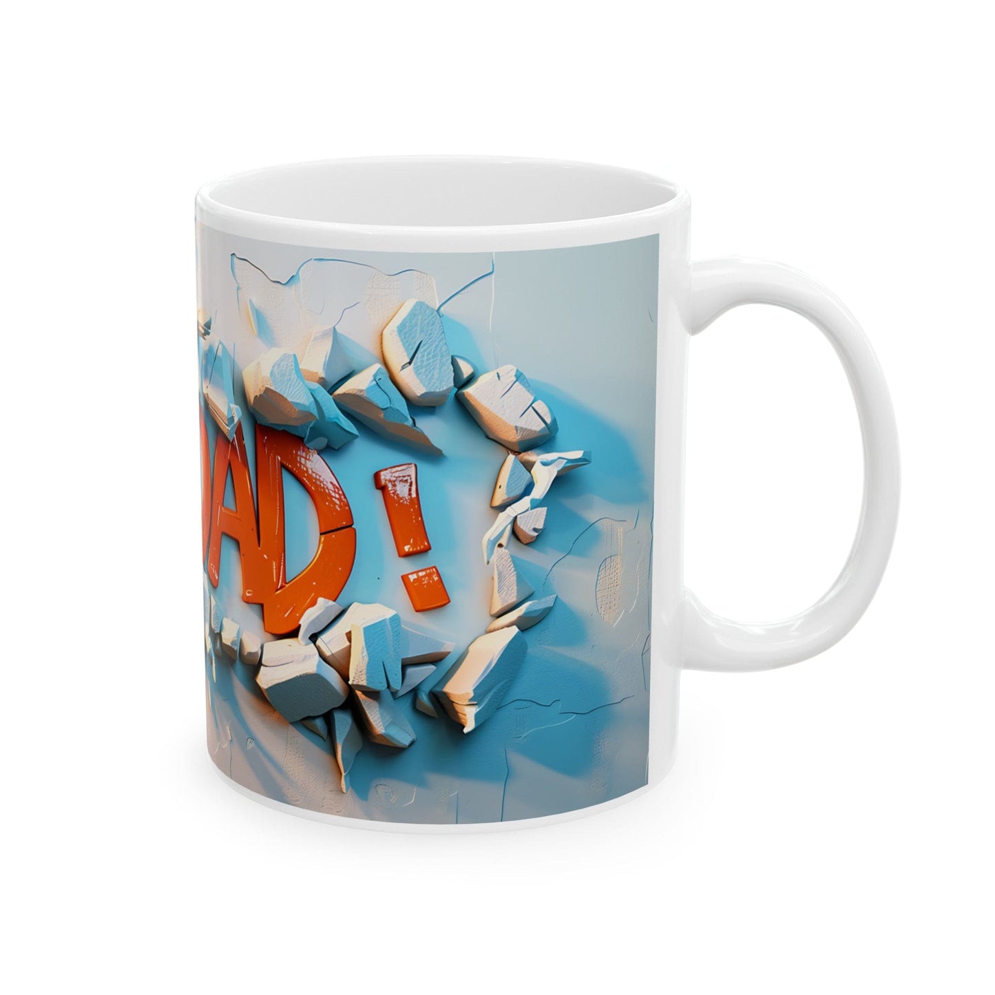 Rad Dad 3D Graffiti White Ceramic Mug