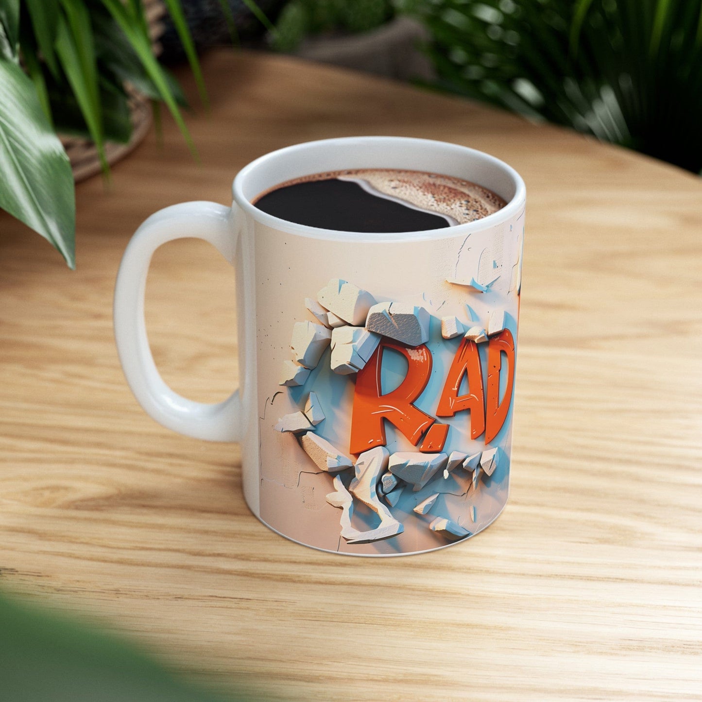 Rad Dad 3D Graffiti White Ceramic Mug