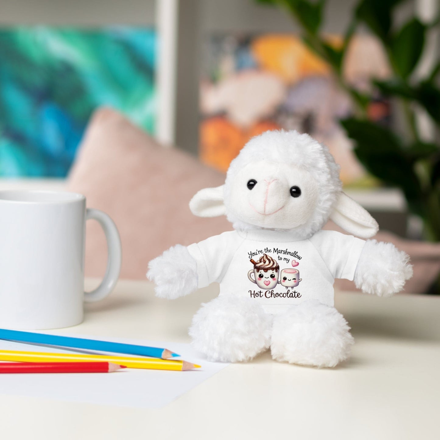 Stuffed Animals with Tee "Marshmallow To My Hot Chocolate"