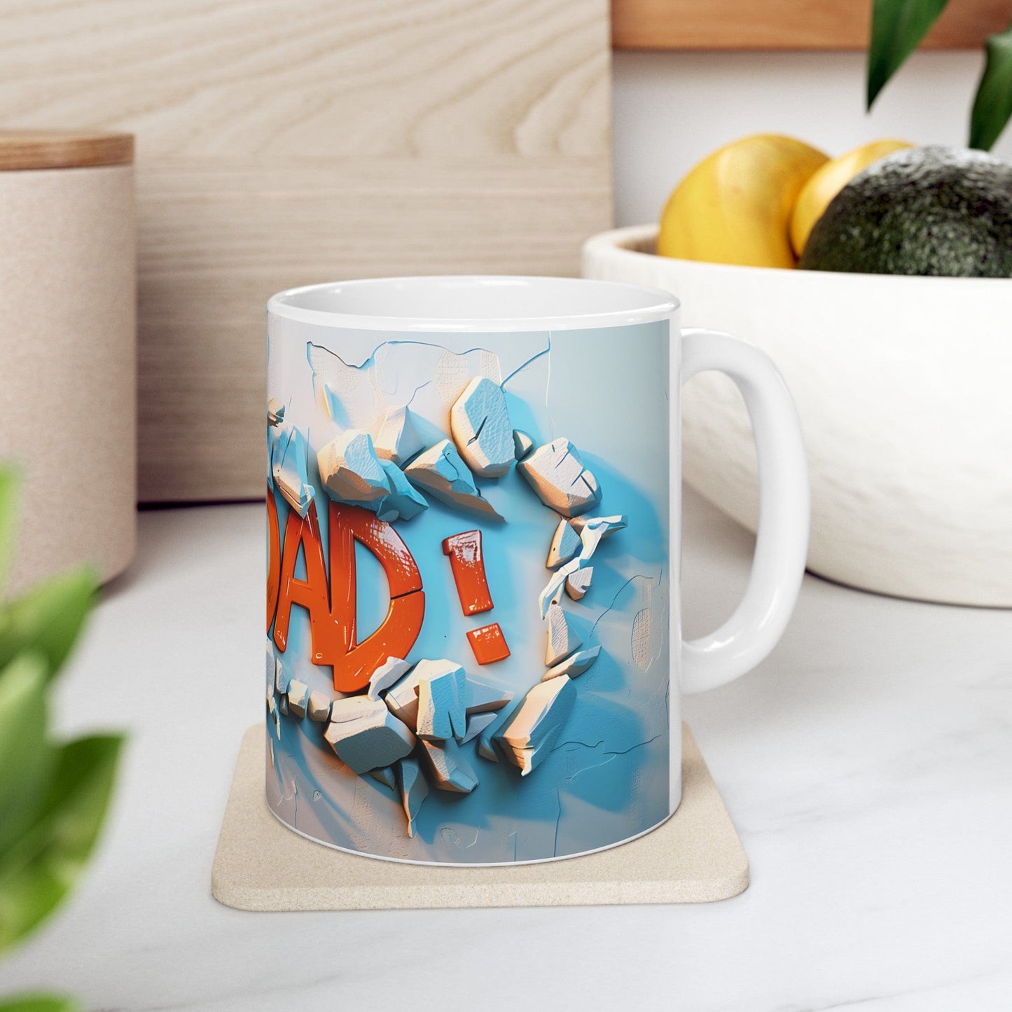 Rad Dad 3D Graffiti White Ceramic Mug