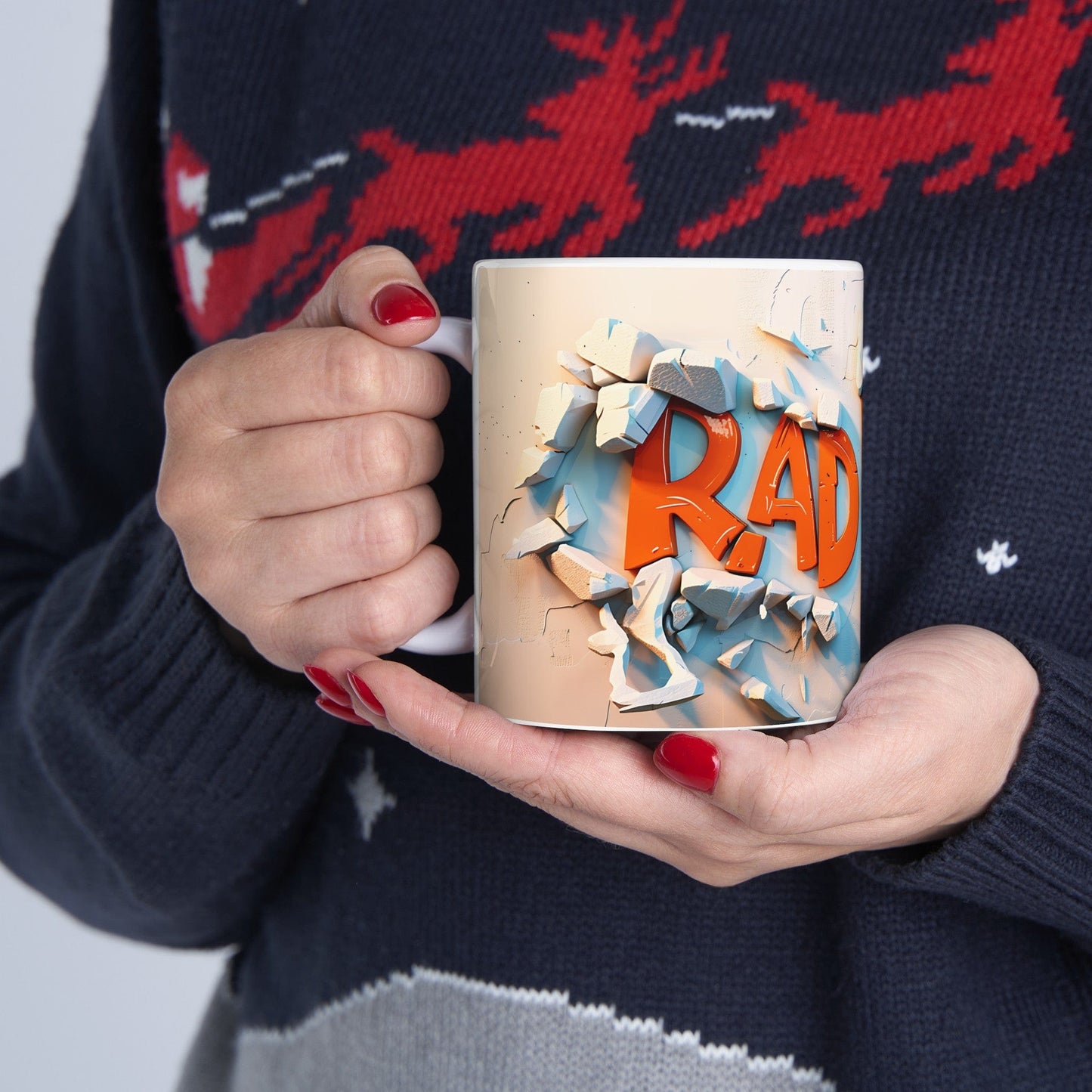 Rad Dad 3D Graffiti White Ceramic Mug