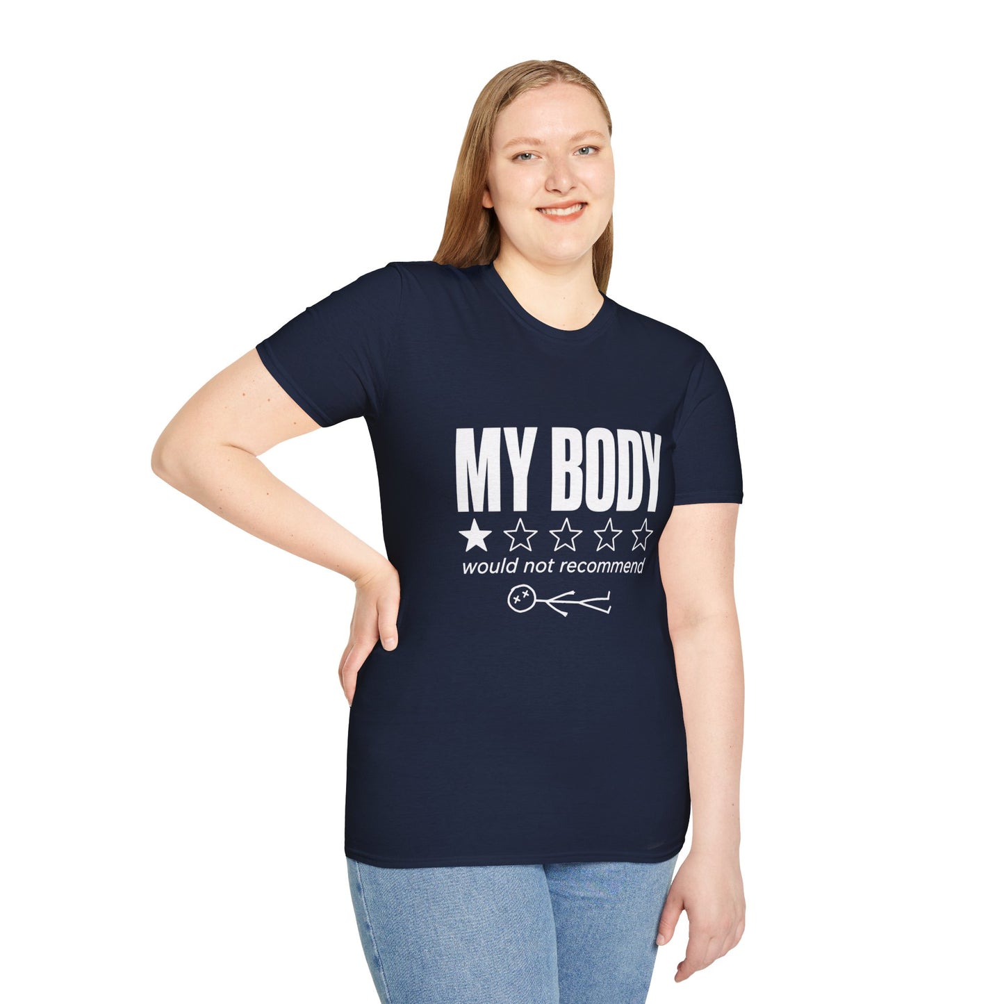 My Body Would Not Recommend Shirt, Funny 1 Star Review Graphic Tee, Sarcastic Everything Hurts Sore Body Gift For Mom Women Men