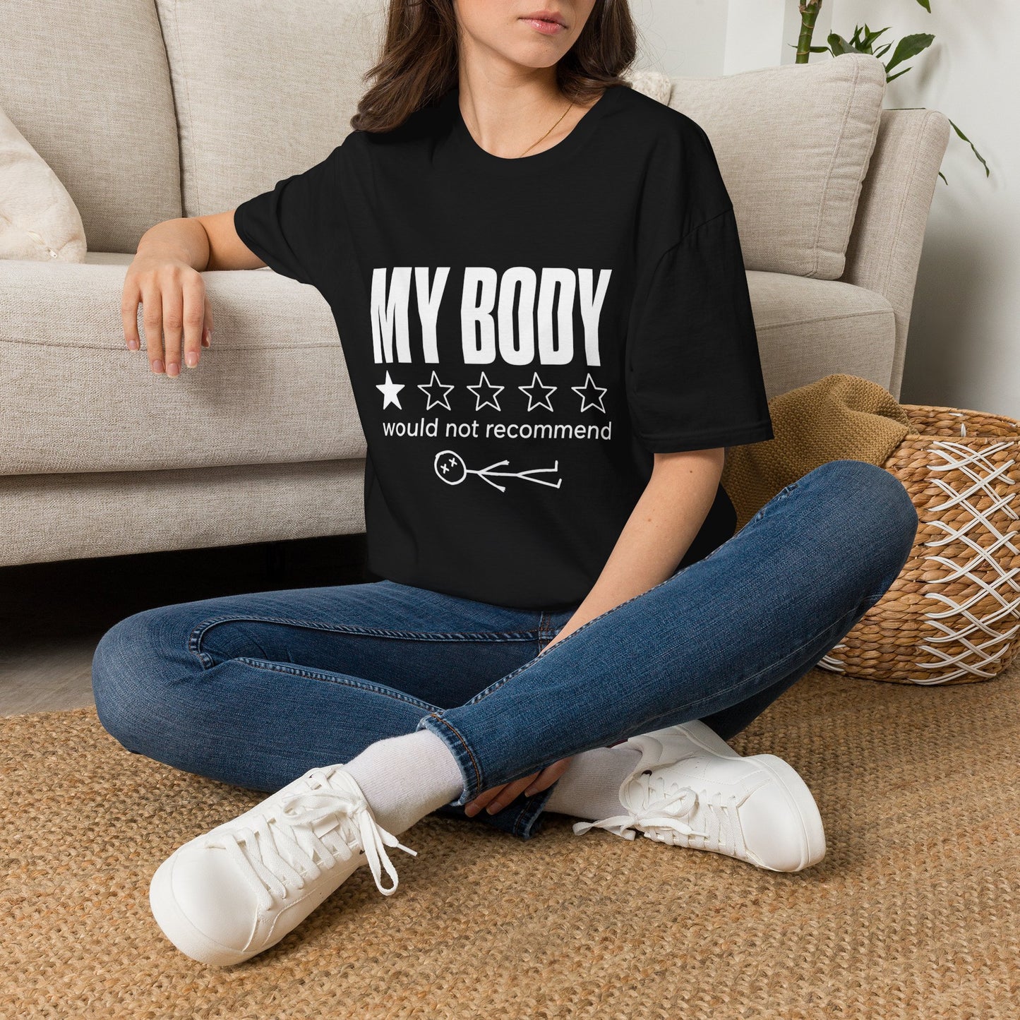 My Body Would Not Recommend Shirt, Funny 1 Star Review Graphic Tee, Sarcastic Everything Hurts Sore Body Gift For Mom Women Men