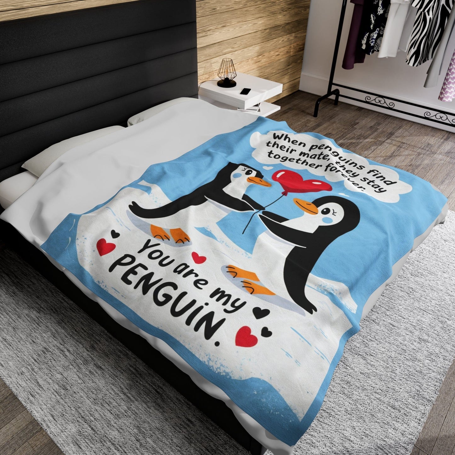 "You Are My Penguin" Couples Blanket Gift