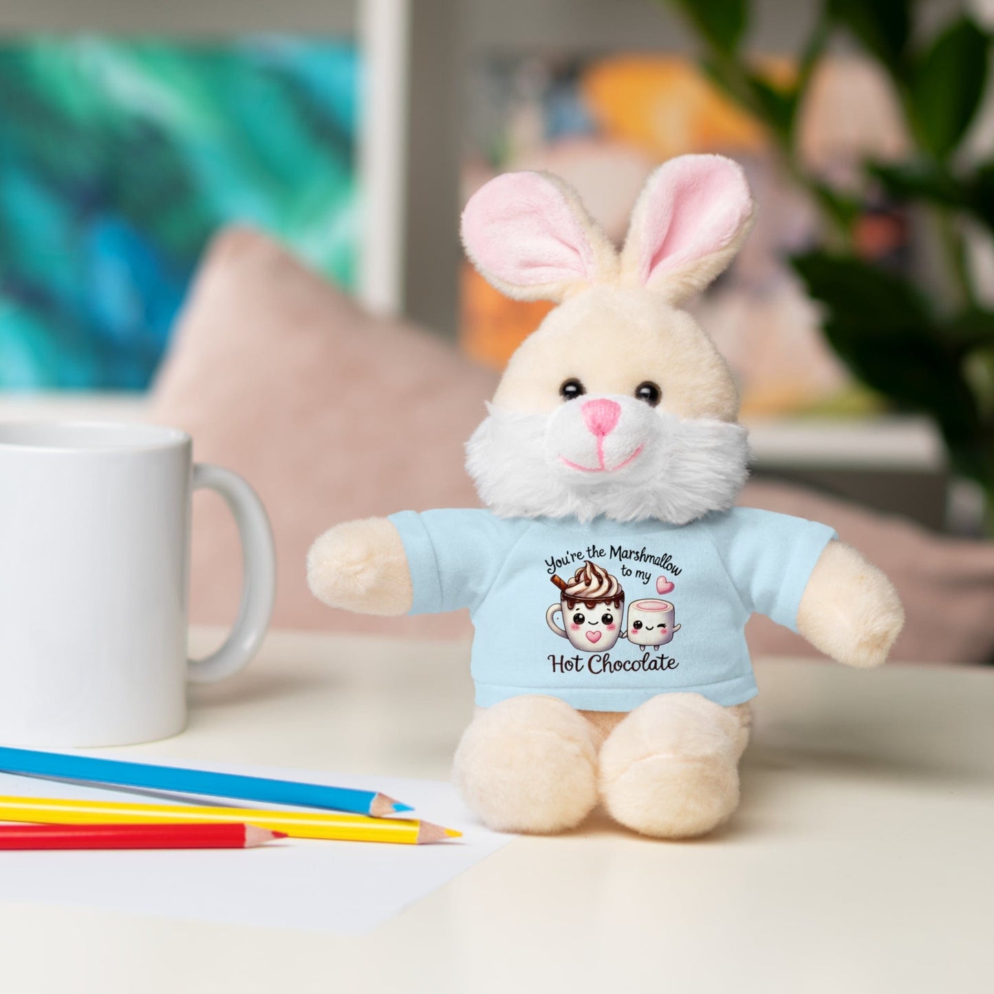 Stuffed Animals with Tee "Marshmallow To My Hot Chocolate"