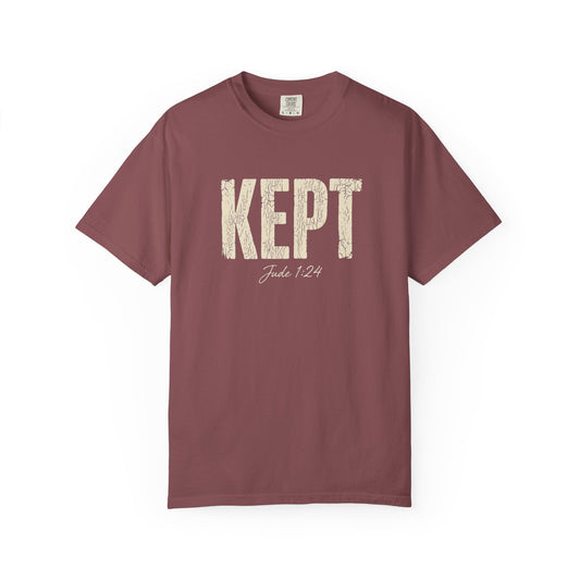 Kept Christian Shirt, Jude 1:24 Bible Verse Tee, Vintage Distressed Faith Shirt, Gift For Mom Grandma Her, Comfort Colors T Shirt