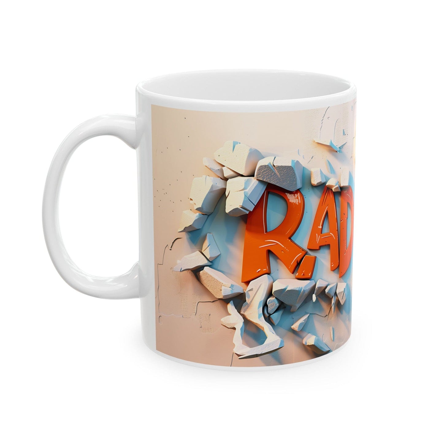 Rad Dad 3D Graffiti White Ceramic Mug