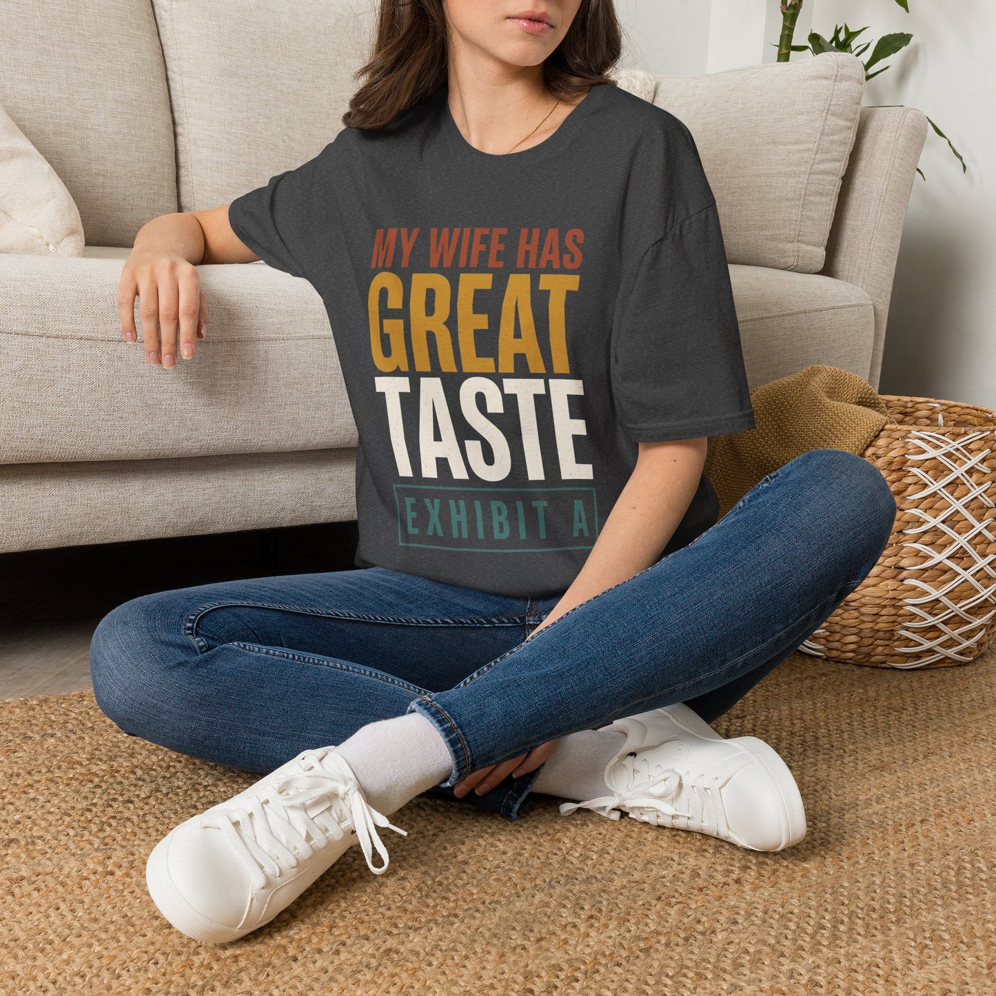 Gildan Softstyle Unisex Graphic Tee - My Wife Has Great Taste Exhibit A - Funny Husband Anniversary Gift Shirt