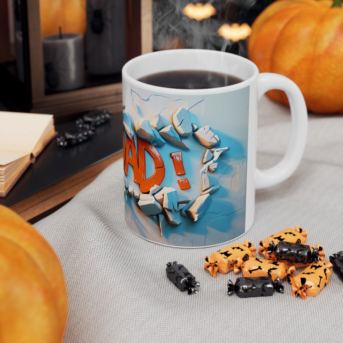 Rad Dad 3D Graffiti White Ceramic Mug