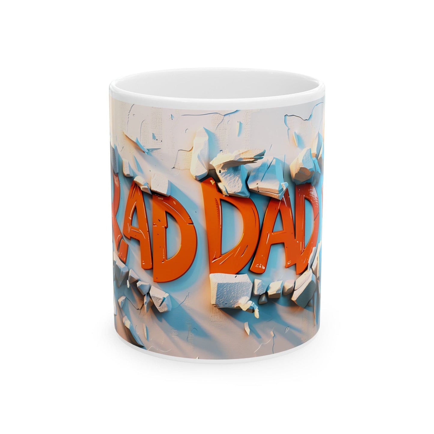 Rad Dad 3D Graffiti White Ceramic Mug