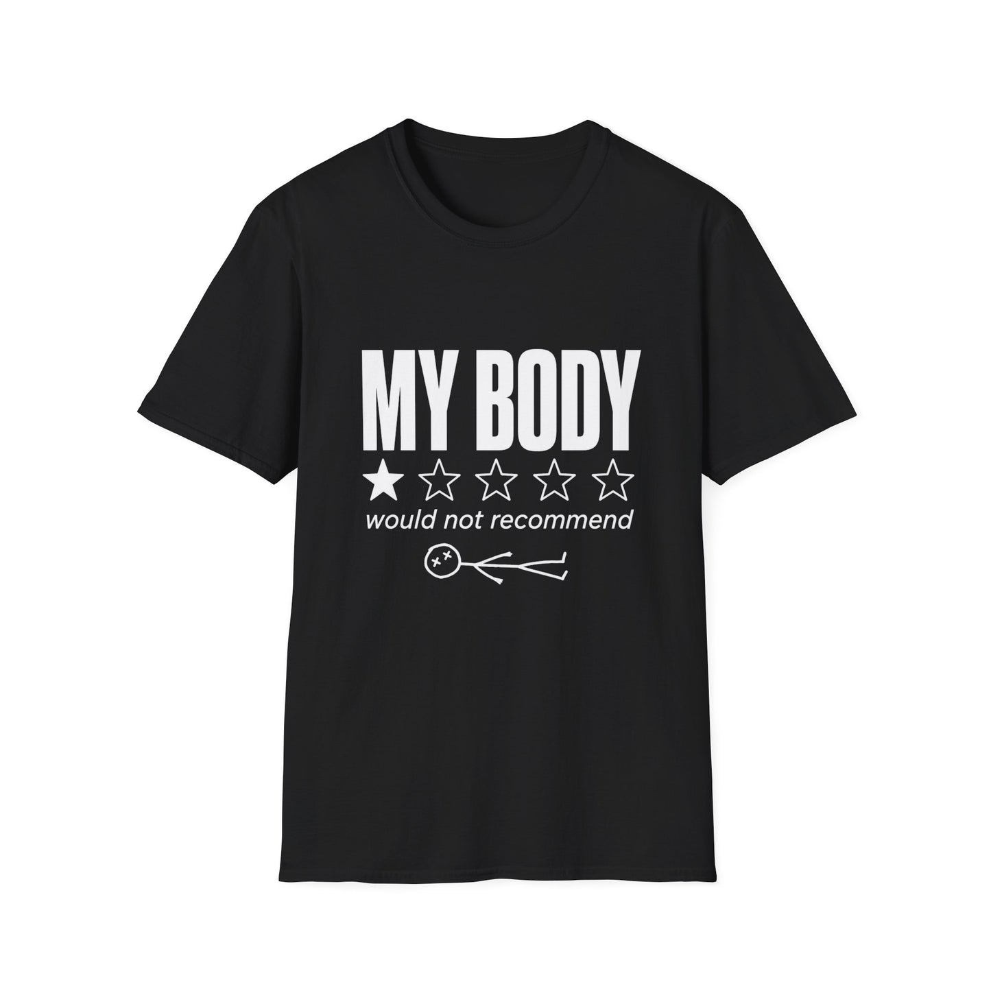 My Body Would Not Recommend Shirt, Funny 1 Star Review Graphic Tee, Sarcastic Everything Hurts Sore Body Gift For Mom Women Men