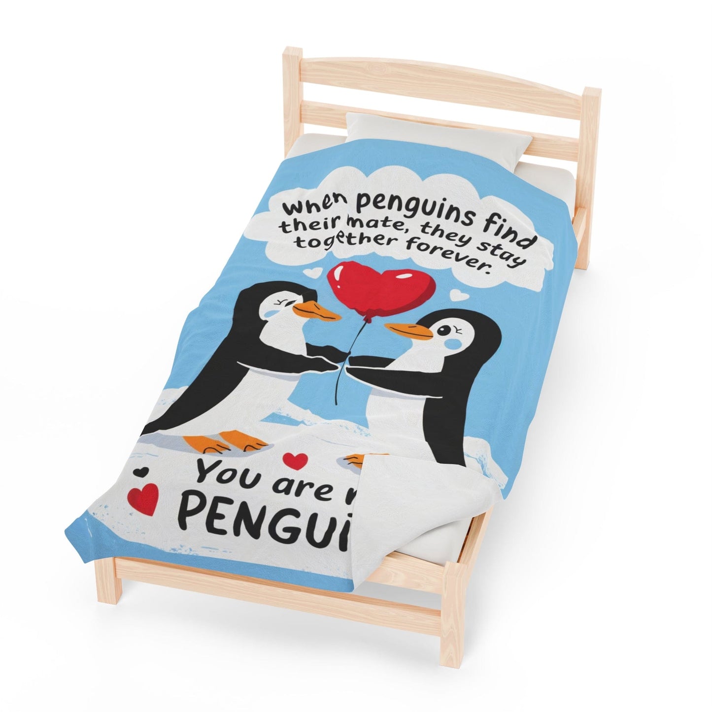 "You Are My Penguin" Couples Blanket Gift