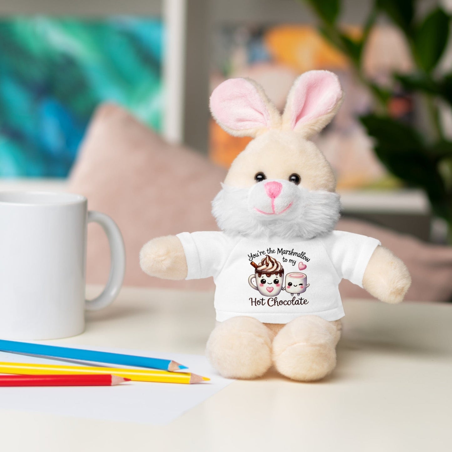 Stuffed Animals with Tee "Marshmallow To My Hot Chocolate"