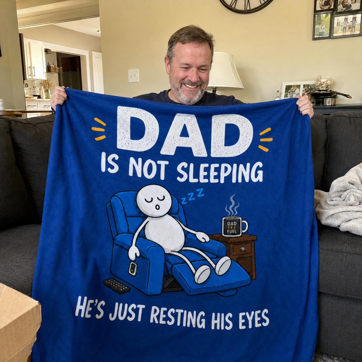 Funny Dad Blanket "Just Resting His Eyes"