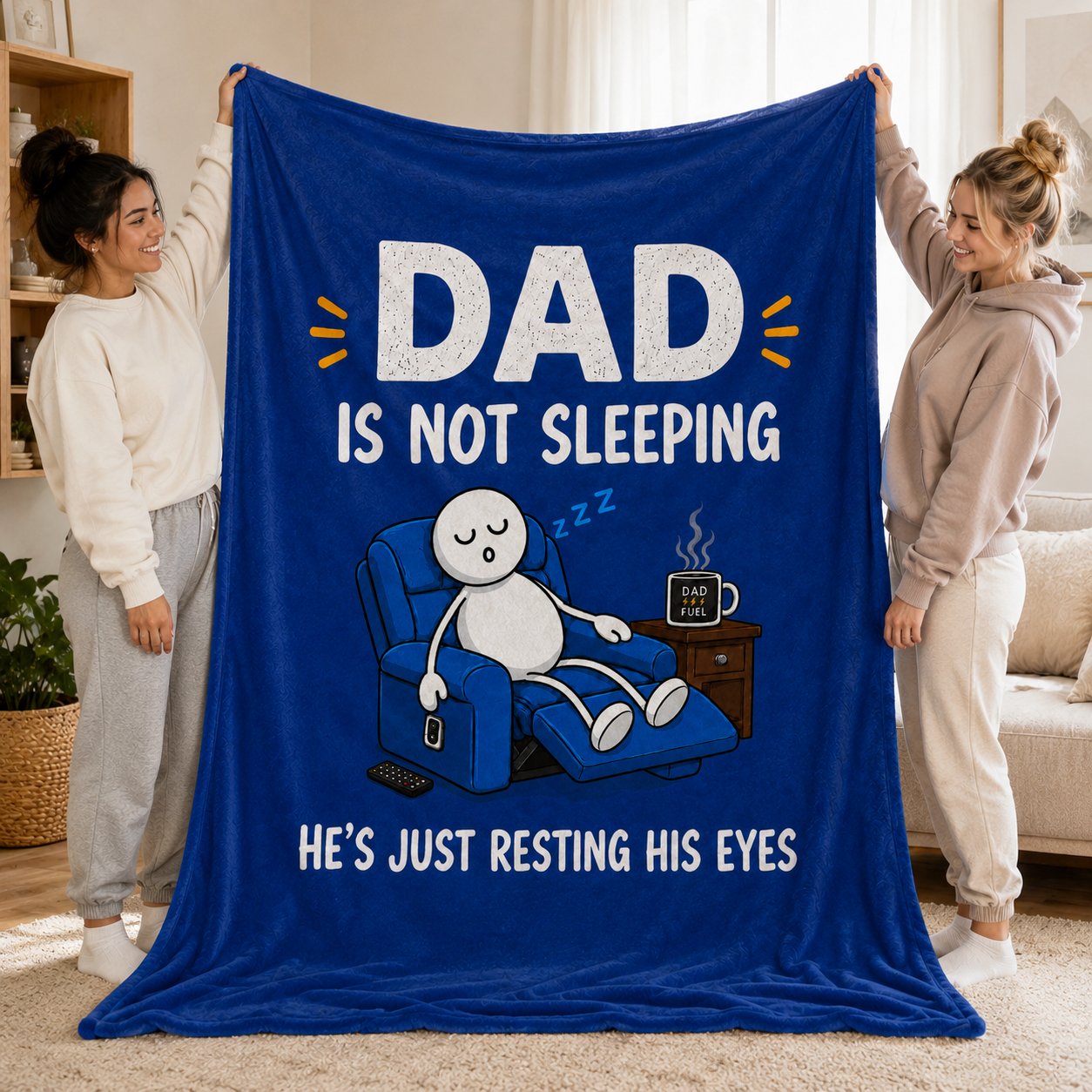 Funny Dad Blanket "Just Resting His Eyes"