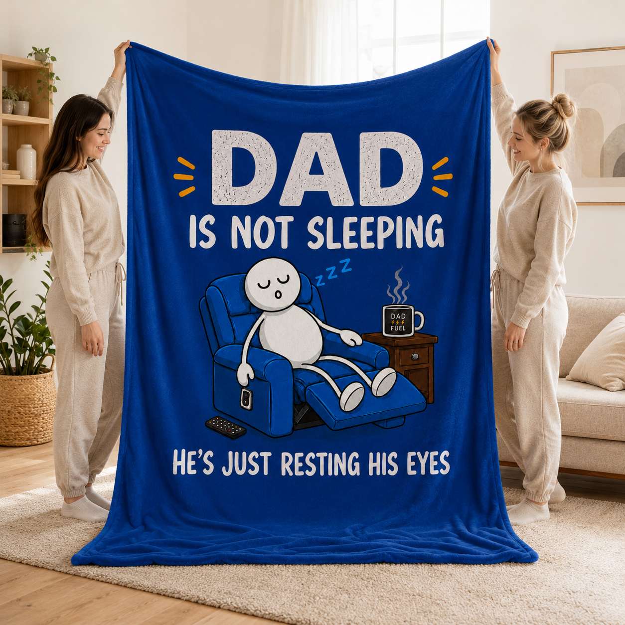 Funny Dad Blanket "Just Resting His Eyes"