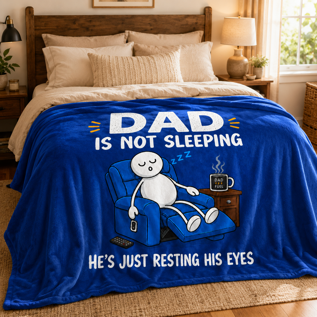 Funny Dad Blanket "Just Resting His Eyes"