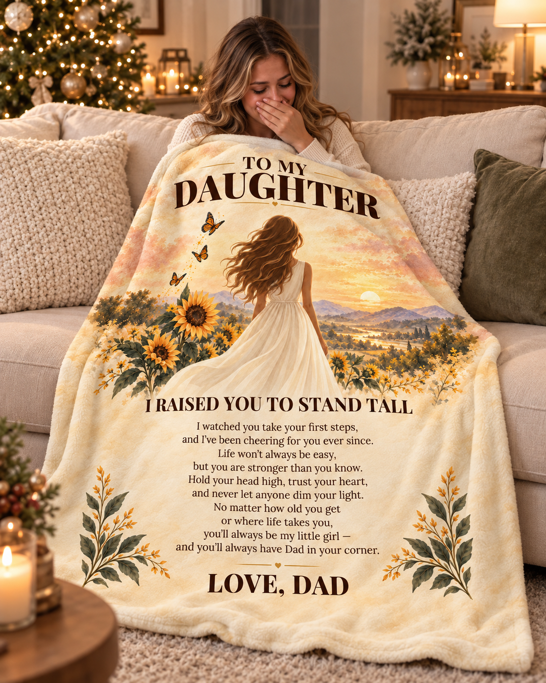 She unwraps it