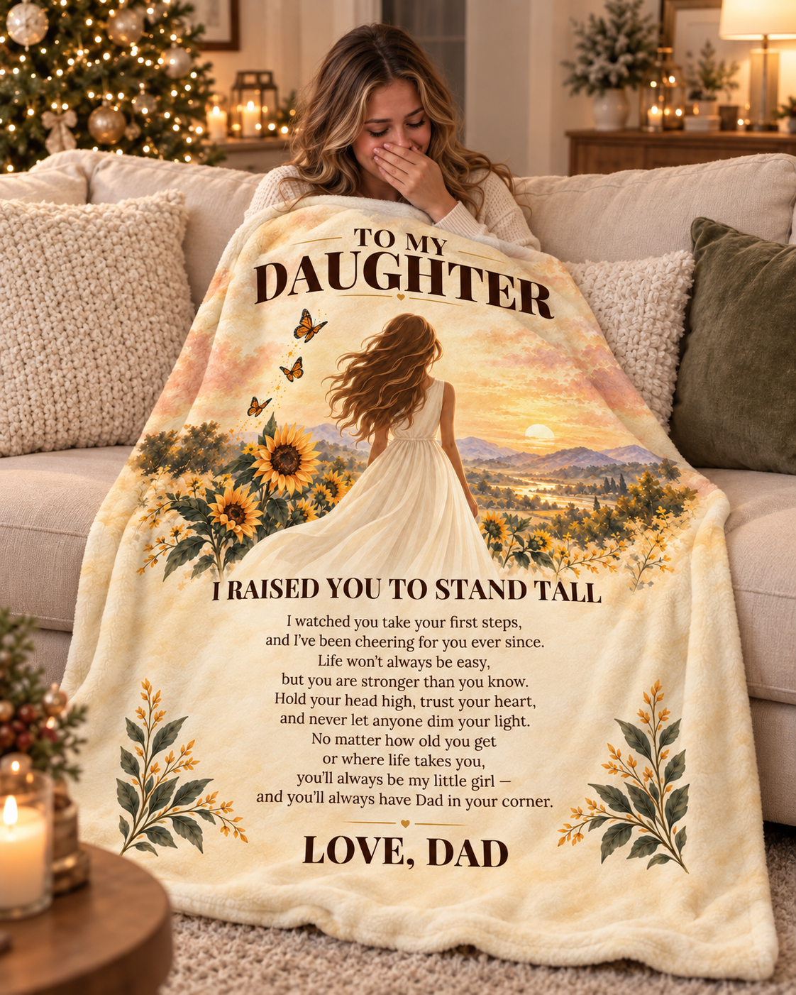 Daughter - I Raised You to Stand Tall - Blanket From Dad