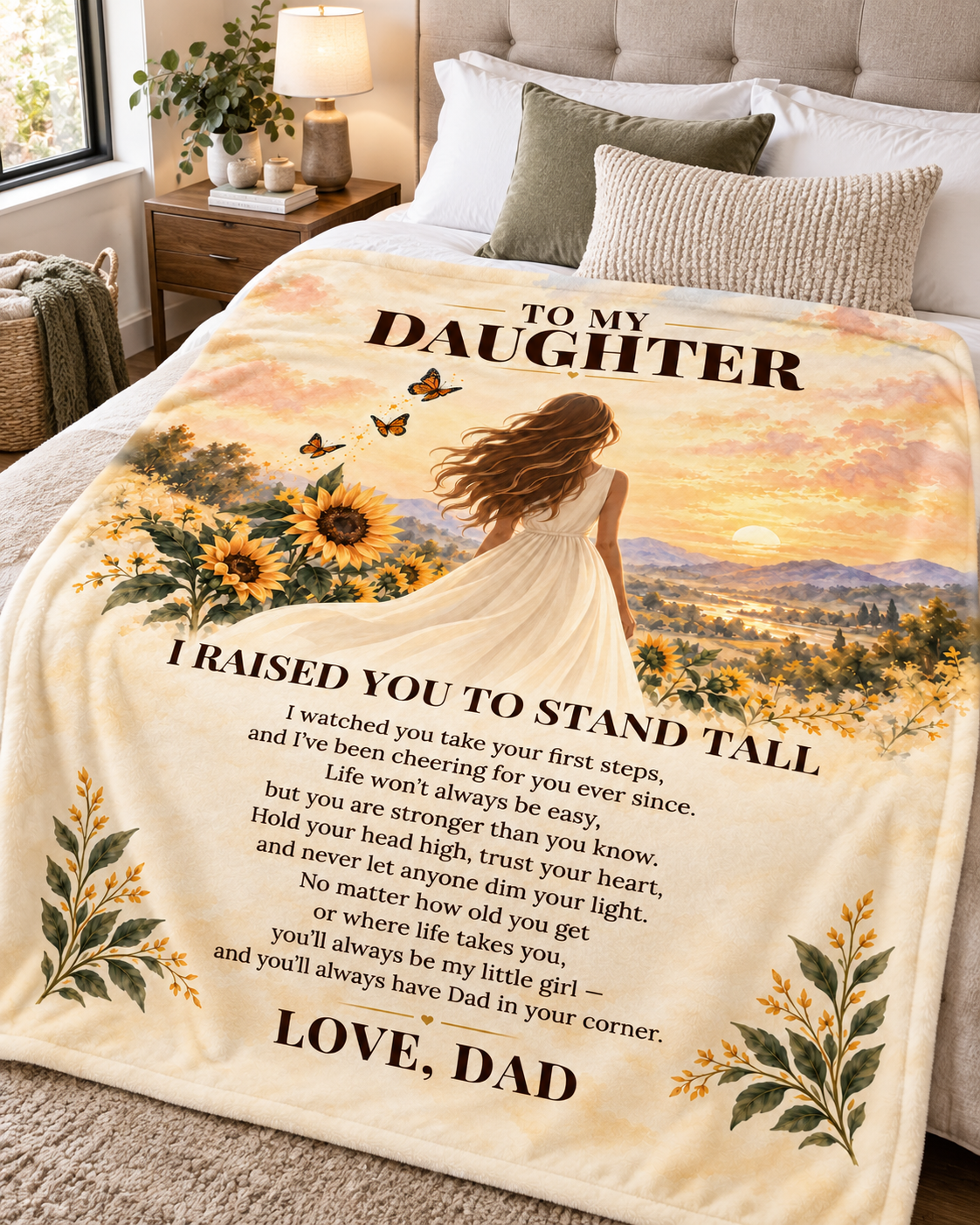 Daughter - I Raised You to Stand Tall - Blanket From Dad