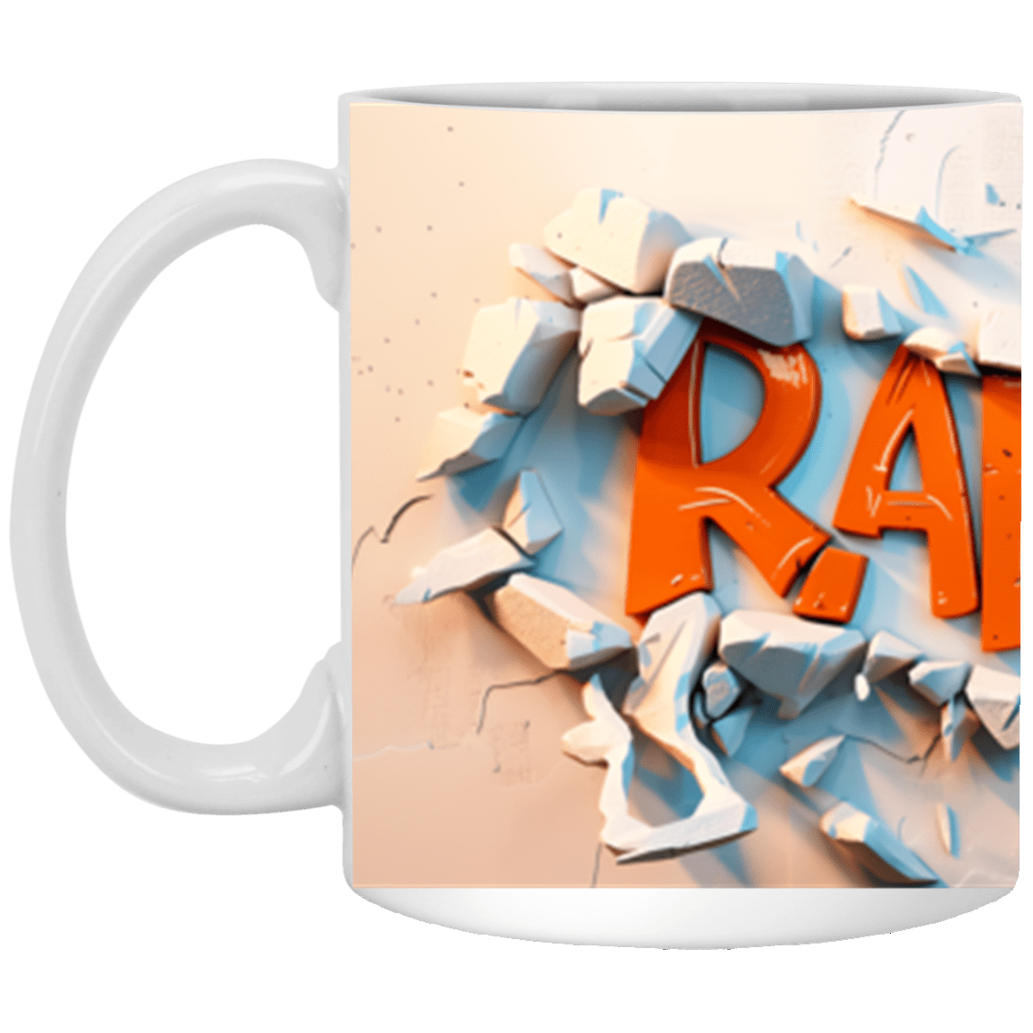 Rad Dad 3D Graffiti White Ceramic Mug