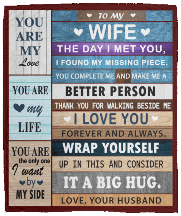 To My Wife "My Life" Blanket Gift