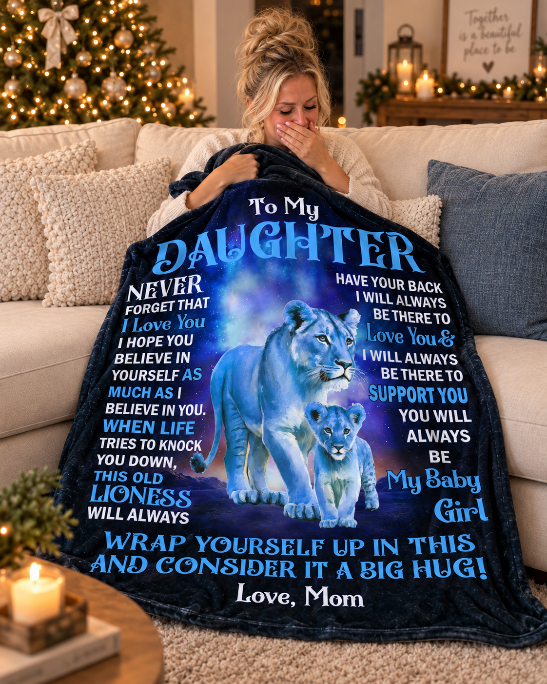 Daughter - "Never Forget" Blanket From Mom