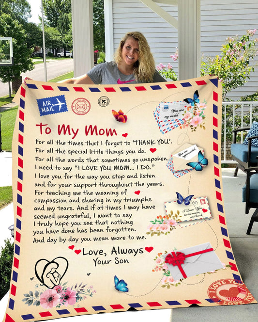 Mom - Personalized Post Card Blanket 50x60