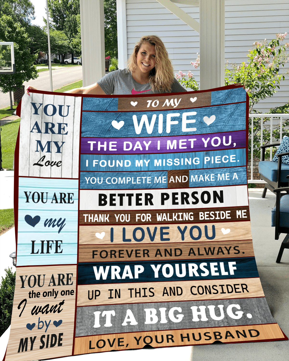 To My Wife "My Life" Blanket Gift