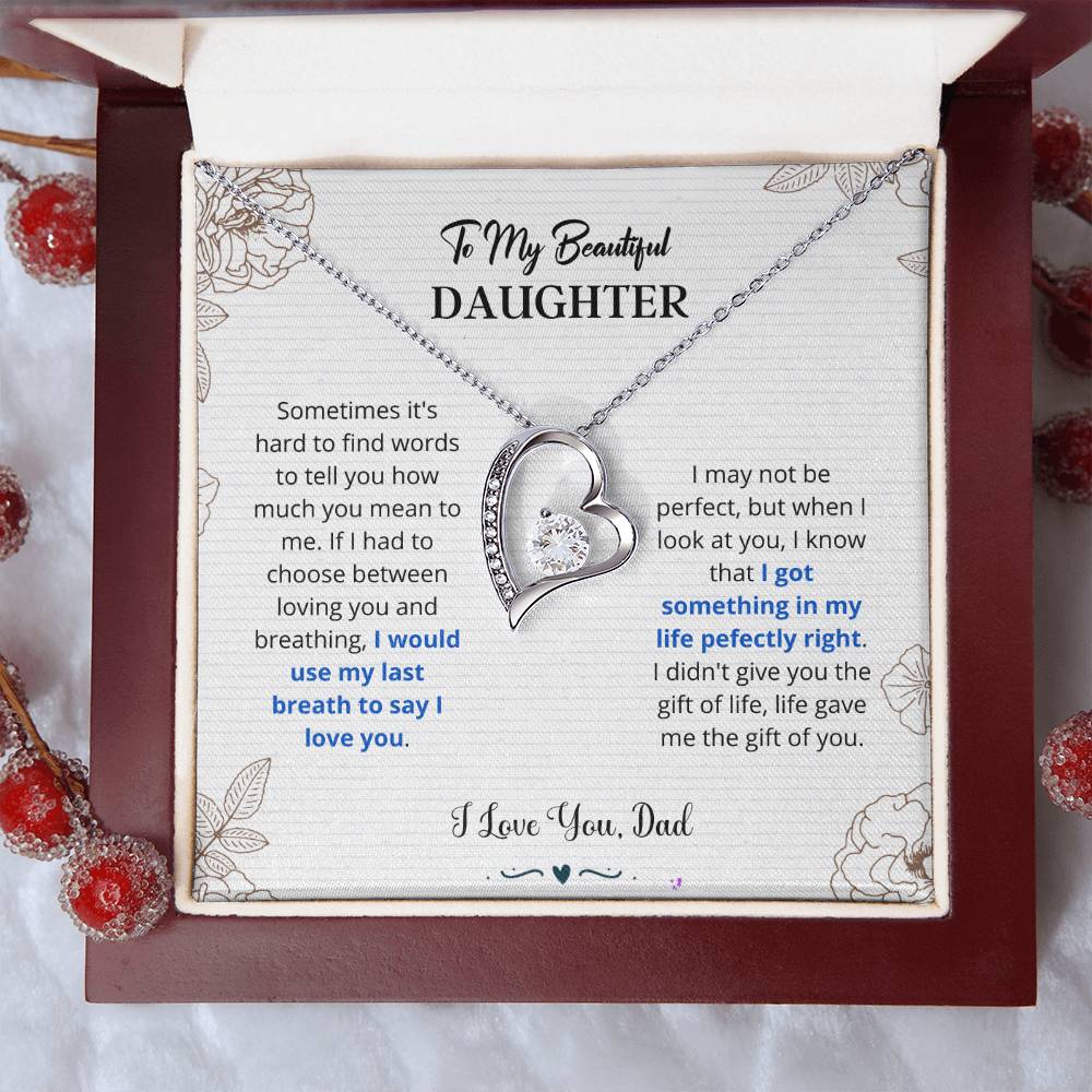 Daughter "Last Breath" Forever Love Necklace From Dad